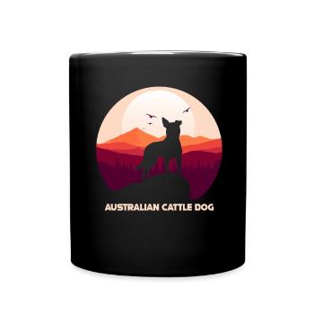 Australian Cattle Dog - Full Colour Mug - black - Front
