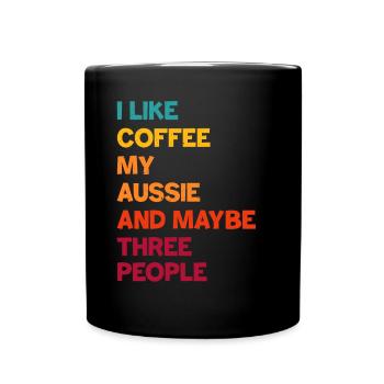 Australian Shepherd Geschenk - Tasse einfarbig - Schwarz - Vorne
