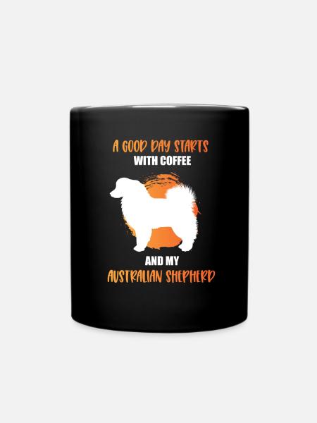 Australian Shepherd Geschenk - Tasse einfarbig - Schwarz