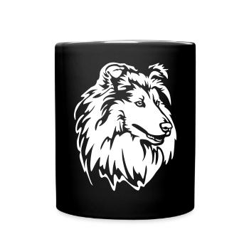 Collie Head "Black Edition" - Full Colour Mug - black - Front