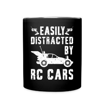 Leicht ablenkbar durch RC Cars - Tasse einfarbig - Schwarz - Vorne