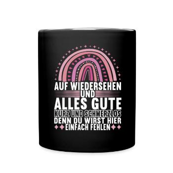 Abschiedsgeschenk Kollege Jobwechsel - Tasse einfarbig - Schwarz - Vorne