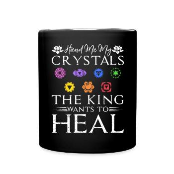 Reiki Meister Heilung Kristalle Chakra Reiki - Tasse einfarbig - Schwarz - Vorne