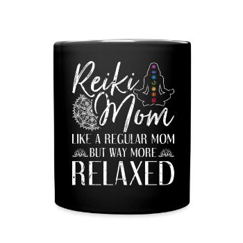 Reiki Mom Chakra Spirituelle Heilung - Tasse einfarbig - Schwarz - Vorne