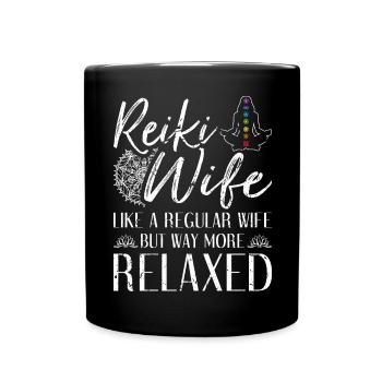 Spirituelles Helaer Chakra Ehefrau Reiki - Tasse einfarbig - Schwarz - Vorne
