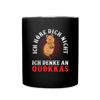 Quokka denken an mich Beuteltier Quokka - Tasse einfarbig - Schwarz - Vorne