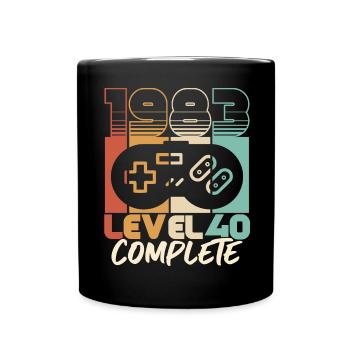 40e anniversaire né en 1983 Niveau 40 Complet - Mug uni - noir - Devant