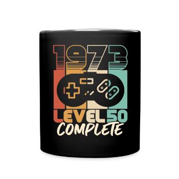50e anniversaire né en 1973 Niveau 50 Complet - Mug uni - noir - Devant