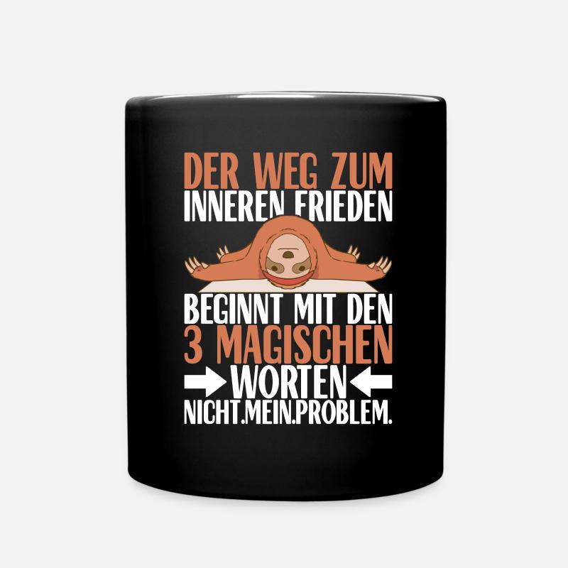 Yoga Faultier - Tasse einfarbig - Schwarz