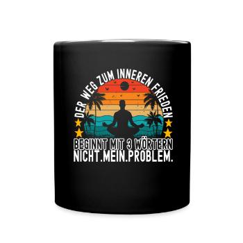 Yoga Meditation - Tasse einfarbig - Schwarz - Vorne
