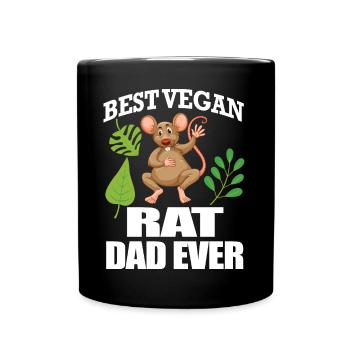 Rats Vegan | Rat Animals Pet Gift Idea - Full Colour Mug - black - Front