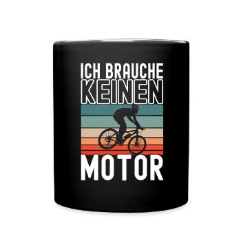 Fahrrad Fahrradfahrer - Tasse einfarbig - Schwarz - Vorne