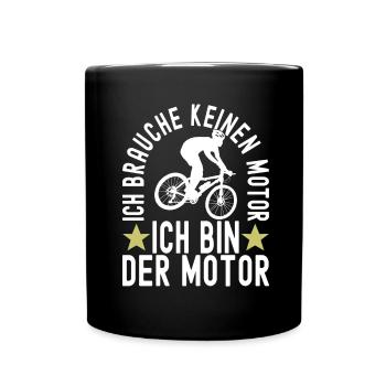 Fahrrad Fahrradfahrer - Tasse einfarbig - Schwarz - Vorne