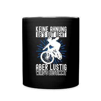 Fahrrad Fahrradfahrer - Tasse einfarbig - Schwarz - Vorne