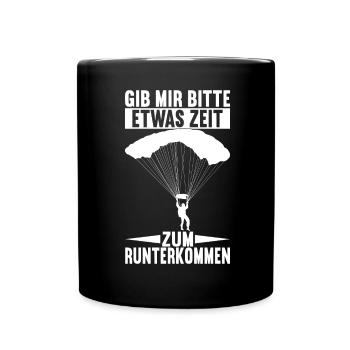 Fallschirmspringer Fallschirmsprung - Tasse einfarbig - Schwarz - Vorne