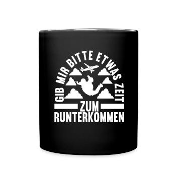 Fallschirmspringer Fallschirmsprung - Tasse einfarbig - Schwarz - Vorne