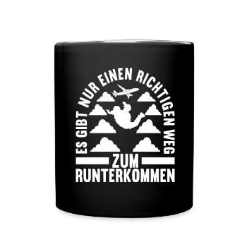 Fallschirmspringer Fallschirmsprung - Tasse einfarbig - Schwarz - Vorne