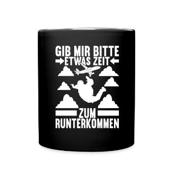 Fallschirmspringer Fallschirmsprung - Tasse einfarbig - Schwarz - Vorne