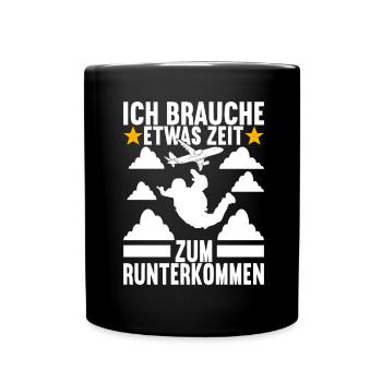 Fallschirmspringer Fallschirmsprung - Tasse einfarbig - Schwarz - Vorne