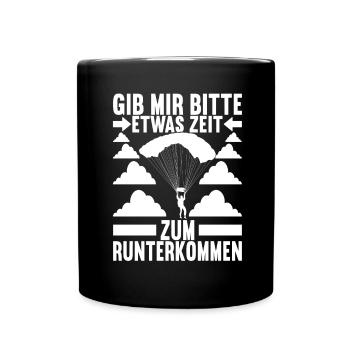 Fallschirmspringer Fallschirmsprung - Tasse einfarbig - Schwarz - Vorne