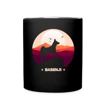 Basenji - Tasse einfarbig - Schwarz - Vorne