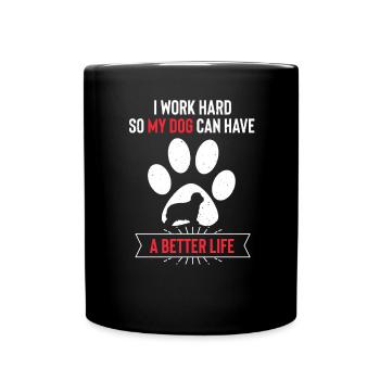Collie barbu - Mug uni - noir - Devant