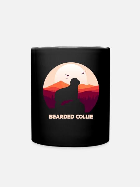 Bearded Collie - Tasse einfarbig - Schwarz