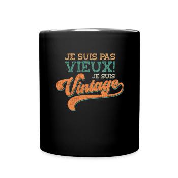 Homme Vieux Papy Fête Des Grands-Pères - Mug uni - noir - Devant