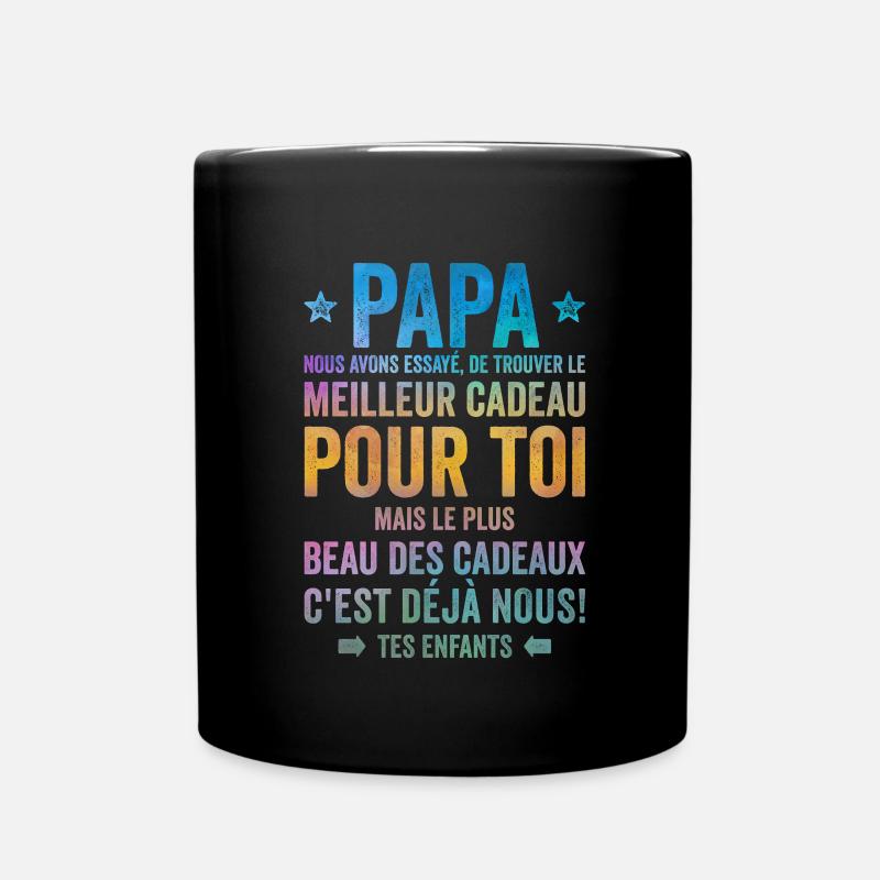 Papa Meilleur Cadeau C'est Nous Enfants - Mug uni - noir
