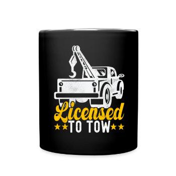 Abschleppwagen Abschleppdienst - Tasse einfarbig - Schwarz - Vorne