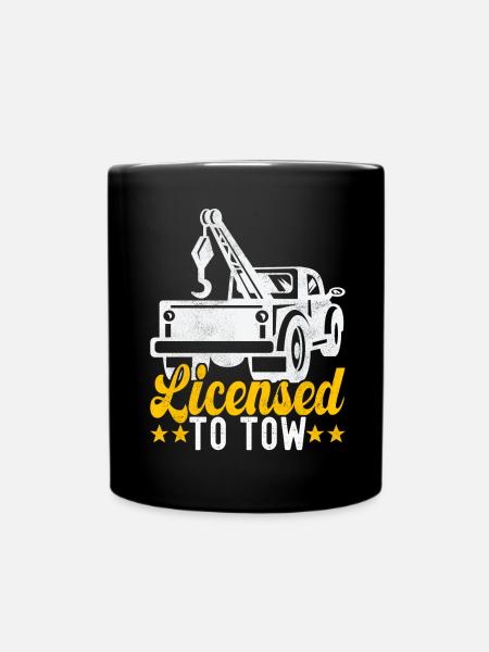 Abschleppwagen Abschleppdienst - Tasse einfarbig - Schwarz