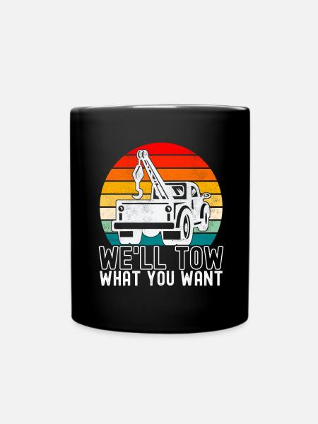 Abschleppwagen Abschleppdienst - Tasse einfarbig - Schwarz