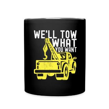 Tow truck towing service - Full Colour Mug - black - Front