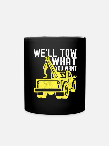 Abschleppwagen Abschleppdienst - Tasse einfarbig - Schwarz
