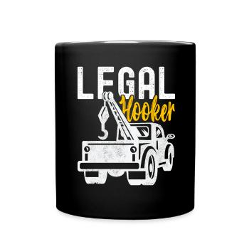 Abschleppwagen Abschleppdienst - Tasse einfarbig - Schwarz - Vorne