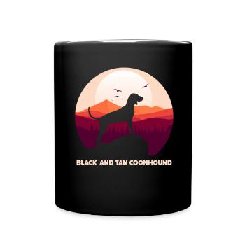 Black and Tan Coonhound - Full Colour Mug - black - Front