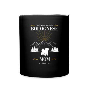 Bologneser Hund - Tasse einfarbig - Schwarz - Vorne