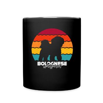 Bologneser Hund - Tasse einfarbig - Schwarz - Vorne