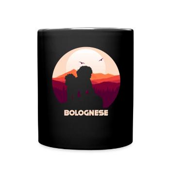 Bologneser Hunde Dad Dog Mom | Bologneser - Tasse einfarbig - Schwarz - Vorne
