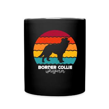 Border Collie Hund - Tasse einfarbig - Schwarz - Vorne