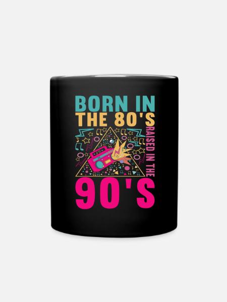 90er Jahre 90s 90er Party - Tasse einfarbig - Schwarz
