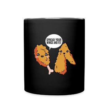 Fried Chicken Fast Food - Tasse einfarbig - Schwarz - Vorne