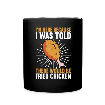 Fried Chicken Fast Food - Tasse einfarbig - Schwarz - Vorne
