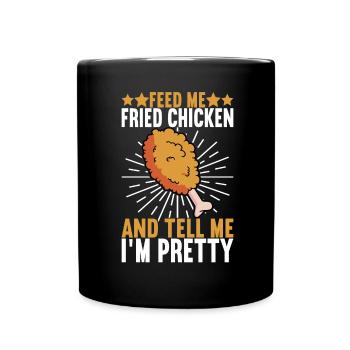 Fried Chicken Fast Food - Tasse einfarbig - Schwarz - Vorne