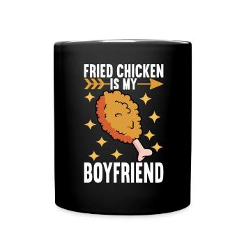 Fried Chicken Fast Food - Tasse einfarbig - Schwarz - Vorne
