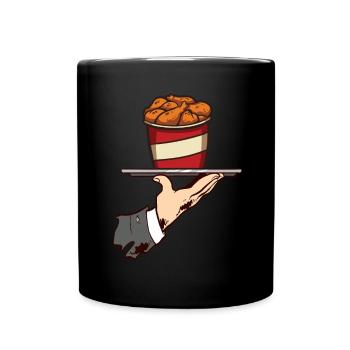 Fried Chicken Fast Food - Tasse einfarbig - Schwarz - Vorne