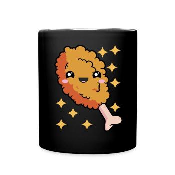 Fried Chicken Fast Food - Tasse einfarbig - Schwarz - Vorne