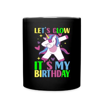 Licorne d’anniversaire - Mug uni - noir - Devant