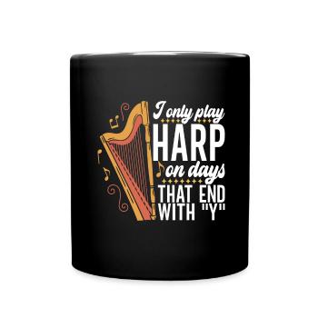 Harp harp player - Full Colour Mug - black - Front