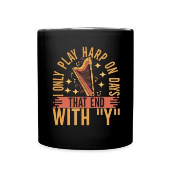 Harp harp player - Full Colour Mug - black - Front